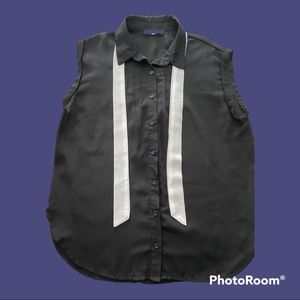 Black sleeveless blouse